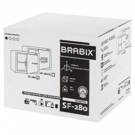 Сейф мебельный BRABIX "SF-280KL", 280х350х300 мм, ключевой замок, черный, 291148, S103BR212314