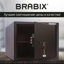 Сейф мебельный BRABIX "SF-280KL", 280х350х300 мм, ключевой замок, черный, 291148, S103BR212314