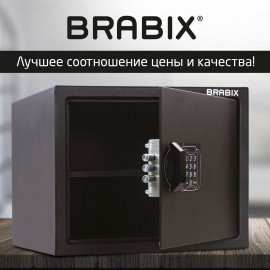 Сейф мебельный BRABIX "SF-280EL", 280х350х300 мм, электронный замок, черный, 291149, S103BR212414