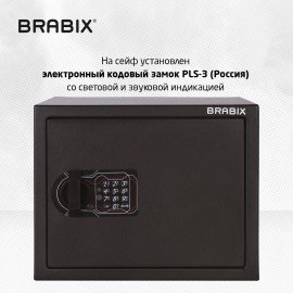 Сейф мебельный BRABIX "SF-280EL", 280х350х300 мм, электронный замок, черный, 291149, S103BR212414