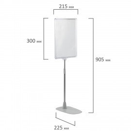 Стойка-инфодержатель напольная КОМПЛЕКТ 2 шт., А4 (высота трубки до 55 см) ПРОЗРАЧНАЯ, 202356