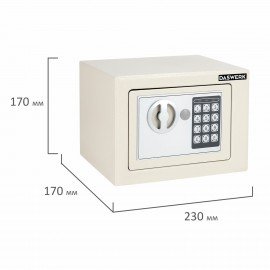 Сейф мебельный DASWERK SC-170EL (в170*ш230*г170мм), электронный замок, бежевый, 291340