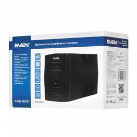 Источник бесперебойного питания SVEN Pro 600, 600VA (360W), 2 евророзетки, SV-013837