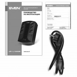 Источник бесперебойного питания SVEN UP-L1000E, 510VA(290W), 6 евророзеток, SV-016593