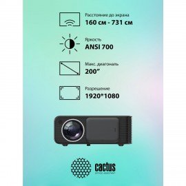 Проектор CACTUS CS-PRM.01B.WUXGA, LCD, 19000лм, 2500:1, 1,8 кг