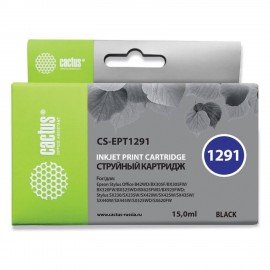 Картридж струйный CACTUS (CS-EPT1291) для EPSON Stylus B42WD/BX305W/BX625WD, черный