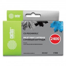 Картридж струйный CACTUS (CS-PGI2400XLC) для CANON iB4040/MB5040/MB5340, голубой