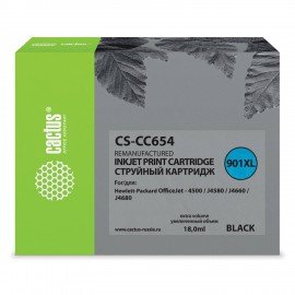 Картридж струйный CACTUS (CS-CC654) для HP Officejet J4580/4640/4680, черный