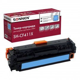 Картридж лазерный SONNEN (SH-CF411X) для HP LJ Pro M477/M452 ВЫСШЕЕ КАЧЕСТВО голубой, 5000 страниц, 363947