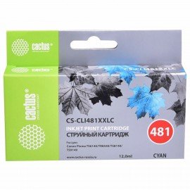 Картридж струйный CACTUS (CS-CLI481XXLC) для Canon Pixma TR7540/TR8540/TS6140, голубой