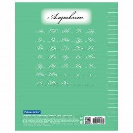 Тетрадь 18 л. BRAUBERG ЭКО "5-КА", линия, обложка плотная мелованная бумага, ЗЕЛЕНАЯ, 402989
