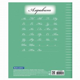 Тетрадь 24 л. BRAUBERG ЭКО "5-КА", линия, обложка плотная мелованная бумага, ЗЕЛЕНАЯ, 403004