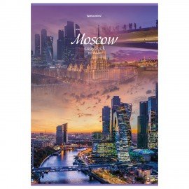 Тетрадь А4, 80 л., BRAUBERG, скоба, клетка, обложка картон, "City", 404045