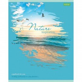 Тетрадь А5, 80 л., HATBER-ECO, скоба, клетка, обложка картон, "Nature", 80Т5C1