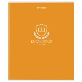 Тетрадь А5, 80 л., BRAUBERG, скоба, клетка, обложка картон, "Knowledge", 404409