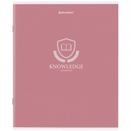 Тетрадь А5, 80 л., BRAUBERG, скоба, клетка, обложка картон, "Knowledge", 404409