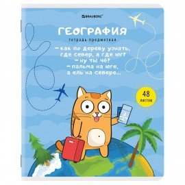 Тетради предметные, КОМПЛЕКТ 12 ПРЕДМЕТОВ, "КОТ-ЭНТУЗИАСТ", 48 л., TWIN-лак, BRAUBERG, 404609