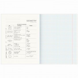 Тетрадь предметная "ПРИРОДА" 48 л., обложка картон, ГЕОМЕТРИЯ, клетка, подсказ, BRAUBERG, 404775