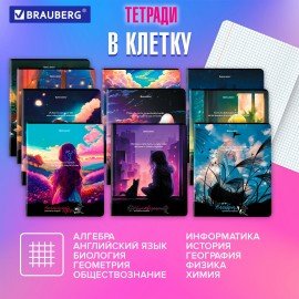 Тетради предметные, КОМПЛЕКТ 12 ПРЕДМЕТОВ, "ANIME GIRLS", 48 л., матовая ламинация, BRAUBERG, 404832