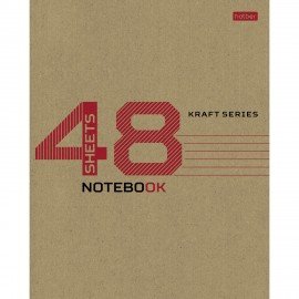 Тетрадь А5 48л. HATBER скоба, линия, обложка КРАФТ, 079276, 48Т5В2_28075