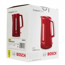 Чайник BOSCH TWK3A014, 1,7 л, 2400 Вт, закрытый нагревательный элемент, пластик, красный