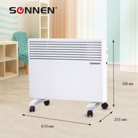 Обогреватель-конвектор SONNEN X-1500, 1500 Вт, напольная/настенная установка, белый, 453495