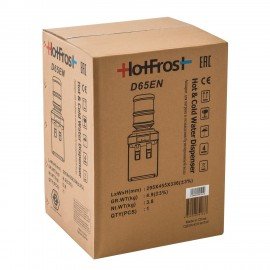 Кулер для воды HOT FROST D65EN, настольный, НАГРЕВ/ОХЛАЖДЕНИЕ ЭЛЕКТРОННОЕ, 2 крана, черный, 110206501