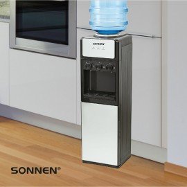 Кулер для воды SONNEN FSE-03Ri, напольный, НАГРЕВ/ОХЛАЖДЕНИЕ ЭЛЕКТРОННОЕ, 3 крана, шкаф, 455743