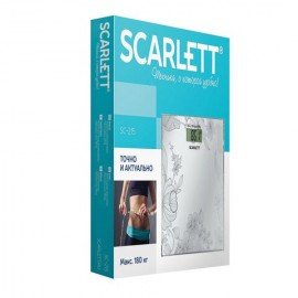 Весы напольные SCARLETT SC-215, электронные, вес до 180 кг, квадратные, стекло, серебро