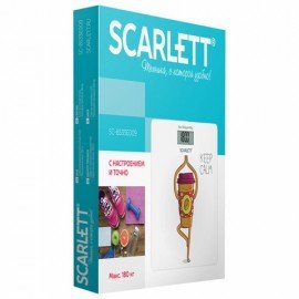 Весы напольные SCARLETT SC-BS33E009, электронные, вес до 180 кг, квадратные, стекло с рисунком