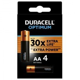 Батарейки КОМПЛЕКТ 4 шт., DURACELL Optimum, AA (LR6, 15А), х30 мощность, алкалиновые, пальчиковые, 5014061