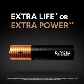 Батарейки КОМПЛЕКТ 10 шт., DURACELL Optimum, AAA (LR03, 24А), х30 мощность, алкалиновые, мизинчиковые, 5014729