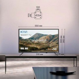 Телевизор KIVI 24H740LB, 24'' (61 см), 1366x768, HD, 16:9, черный