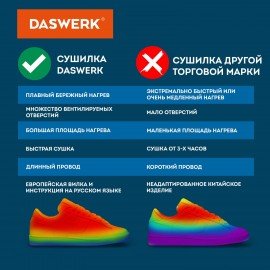 Сушилка для обуви электрическая с подсветкой, сушка для обуви, 20 Вт, DASWERK, SD2, 456195