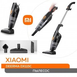 Пылесос вертикальный XIAOMI DEERMA DX115C, 2 в 1, потребляемая мощность 600 Вт, контейнер 1,2 л, черный