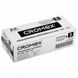 Батарейки алкалиновые "пальчиковые" КОМПЛЕКТ 12 шт., CROMEX Alkaline, AA (LR6,15A), спайка, 456258