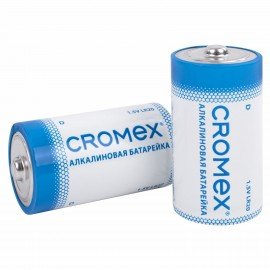 Батарейки алкалиновые КОМПЛЕКТ 4 шт., CROMEX Alkaline, D (LR20, 13А), короб, 456454