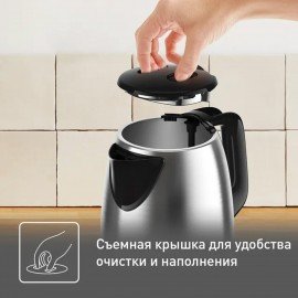 Чайник TEFAL KI150D30, 1,7 л, 2400 Вт, закрытый нагревательный элемент, сталь, серебристый, 7211001458