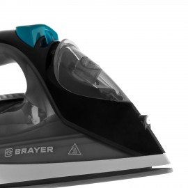 Утюг BRAYER BR4008, 2400 Вт, керамическое покрытие, автоотключение, самоочистка, антикапля, серый