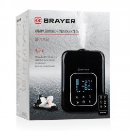 Увлажнитель воздуха BRAYER BR4703, объем бака 4,5 л, 40 Вт, аромаконтейнер, черный