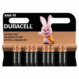 Батарейки КОМПЛЕКТ 10 шт, DURACELL Basic ОРИГИНАЛ, AAA (LR03, 24А), алкалиновые, мизи