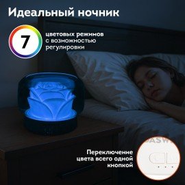 Увлажнитель воздуха аромадиффузор, подсветка и таймер, 400 мл, Аромамасло в ПОДАРОК, DASWERK, 456848