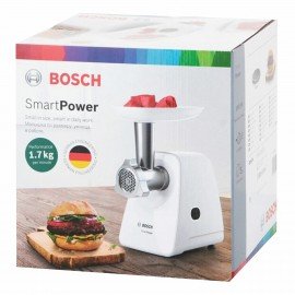 Мясорубка BOSCH MFW2500W, 1500 Вт, производительность 1,7 кг/мин, металлический шнек,