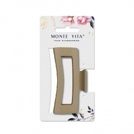 Краб для волос "Геометрия" 8,5 см, soft touch, коричневый MONTE VITA 457001