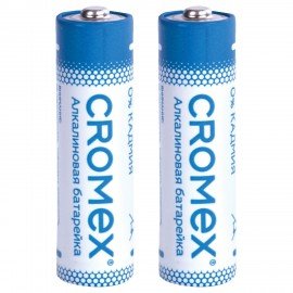 Батарейки алкалиновые "пальчиковые" КОМПЛЕКТ 4 шт., CROMEX Alkaline, AA (LR6, 15A), спайка, 457132