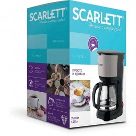 Кофеварка капельная SCARLETT SC-CM33011, 750 Вт, объем 1.25 л, подогрев, пластик, черный