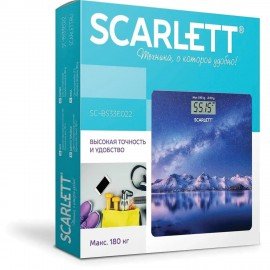 Весы напольные SCARLETT SC-BS33E022, электронные, вес до 180 кг, квадратные, стекло, звездное небо