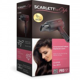 Фен SCARLETT SC-HD70I38, 2000Вт, 2 скорости, 3 температурных режима, ионизация, черны