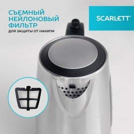 Чайник SCARLETT SC-EK21S13, 1,7л, 2200Вт, закрытый нагревательный элемент, стальной