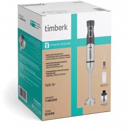 Блендер погружной TIMBERK T-HB42F01, 1500Вт, 9 скоростей, 4 насадки, стакан, черный